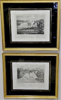 After Jacques Gerard Milbert (1766-1840), set of five lithographs, Amerique Septentrionale New York, Passaic No. 47, Hudson Sandy Hi...