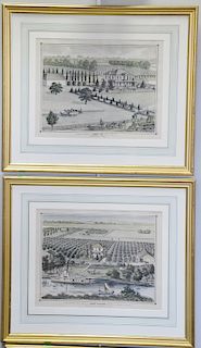 Group of nine Thompson and WEst colored lithographs California Farm Ranch and Residents of Sacramento California, Robert Gourlie Bar...