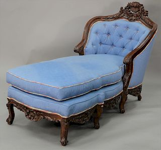 Louis XV style chaise lounge. lg. 65 in.