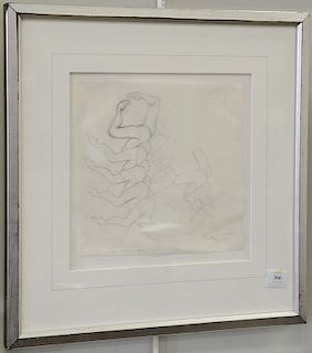 Guillaume Azoulay, pencil on paper, "Scorpion" 1989, pencil signed lower left. sheet size 10" x 10 1/2"