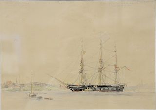 Reynolds Beal (1866-1951), watercolor on paper, St. Mary's at New London, Sat. June 9, 1900. sight size 9" x 12 3/4"