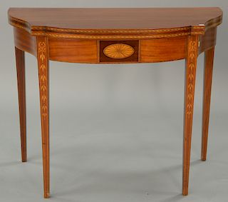 Custom mahogany games table. ht. 30 in., wd. 38 in., dp. 19 1/4 in.