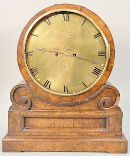 William Mackenzie London mantle clock with brass dial. ht. 19 in., wd. 16 in.