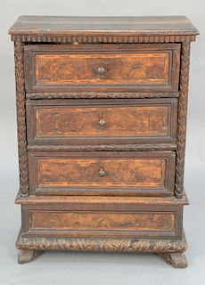Italian style three drawer cabinet, made of old elements. ht. 34 3/4 in., wd. 25 3/4 in., dp. 12 1/4 in.