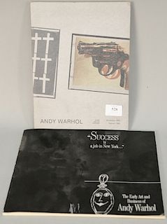 Two Andy Warhol books including Guns Knives Crosses, Galeria Fernando Vijande written to Kevin the initiator Fernando and Success is...