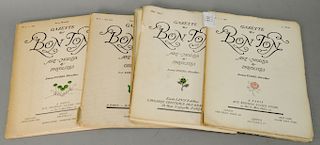 Gazette Du Bon Ton four volumes Vogel Lucien, Art Bonded and Fivolites Emile Levy Editeurs No. 7,8 5 and 4. 
Provenance: Estate of K...