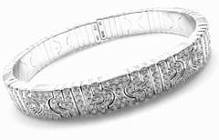 BVLGARI Parentesi 18k White Gold Pave Diamond Bangle Bracelet
