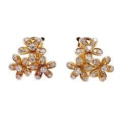 Van Cleef & Arpels 18k Yellow Gold Diamond Socrate Earrings