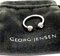 Rare Georg Jensen Aurora 18K White Gold Diamond Ring