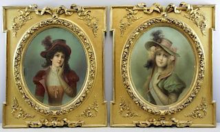 DUVERNOIS, P. Pair of Late 19th C. Oil on Panel