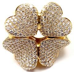 Pasquale Bruni 4LOVE 18k Yellow Gold FOUR-LEAF-CLOVER Diamond Ring