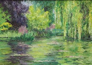 PISSARRO, Lelia. Oil on Canvas. "Monet's Garden"