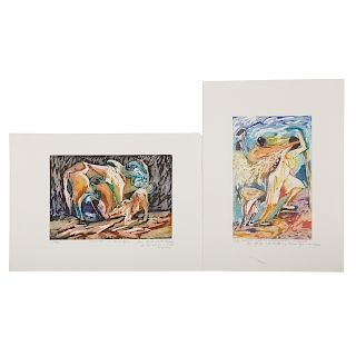 Elimo Njau. Lot of Two Color Etchings