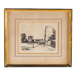 Maurice Utrillo. "Rue d'Orchamp," lithograph