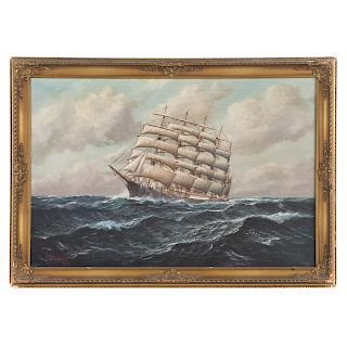 Alfred Gabali. Ship Portrait of the "Potosi," oil