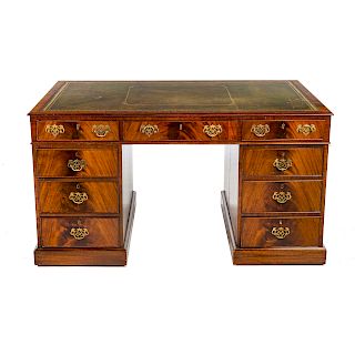 George III style mahogany partners desk