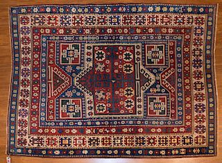 Rare antique Kazak rug, approx. 4.11 x 5.11