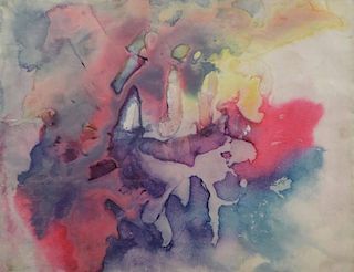 JENKINS, Paul. Watercolor. Untitled Abstract