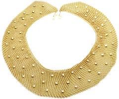 Tiffany & Co Elsa Peretti 18k Yellow Gold Diamond Large Mesh Necklace