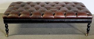 Ralph Lauren Oversize Leather Tufted Ottoman.