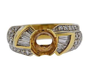 18k Gold Diamond Engagement Ring Setting 