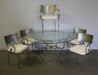 Seventies Italian Steel Table & 6 Chairs.