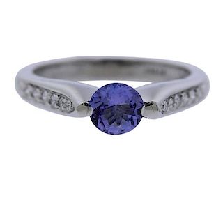 Platinum Diamond Tanzanite Engagement Ring