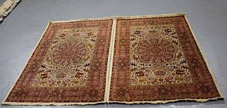 Pair of Finely Woven Vintage Tabriz Carpets.