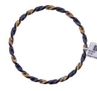 Gurhan Midnight 24K Gold Sterling Twisted Bangle Bracelet