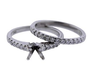 14k Gold Diamond Wedding Engagement Ring Bridal Set 
