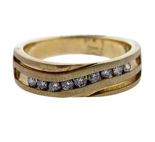 10K Gold Diamond Gentlemen&#39;s Band Ring