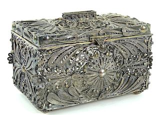 Vintage Judaica Sterling Silver Pierced Spice Box