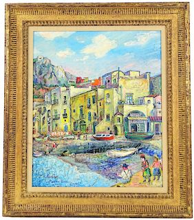 David Burliuk "Marina Grande Capri" Oil Painting