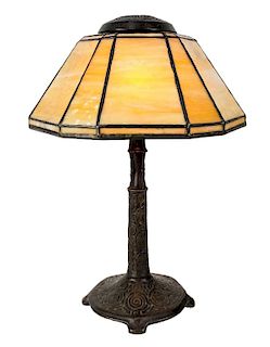 Tiffany Studios Zodiac Leaded Glass Desk Lamp