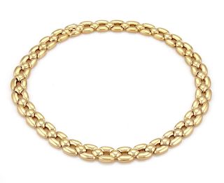 Cartier 18k Gold 12mm Wide Link Collar Necklace