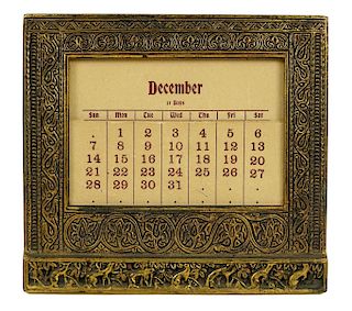 Rare Tiffany Studios Art Nouveau Bronze Calendar