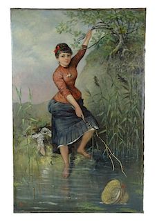 Aritst Unknown, European Painting Women By Pond