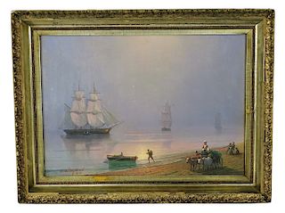 Attrib. to Ivan Aivazovsky Seascape Oil Painting