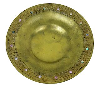 Tiffany Studios Bronze Abalone Inlaid Bowl 1723