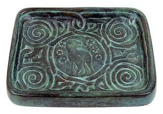 Rare Tiffany Studios Zodiac Bronze Tray 976
