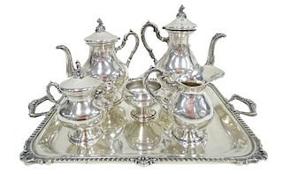 6pc Camusso Peruvian Sterling Silver Tea Set