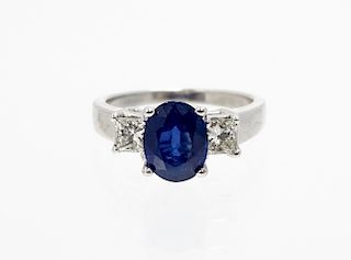 14K Gold 1.97ct Sapphire & 0.70ct Diamond Ring