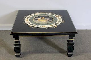 Fine Quality Pietra Dura Table Top Mounted in a