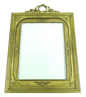 Antique French Ormolu Brass Floral Picture Frame