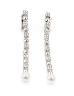 Bvlgari LUCEA Diamond Pearls 18k Gold Earrings