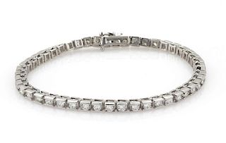 4 Carats Diamond 14k White Gold Tennis Bracelet
