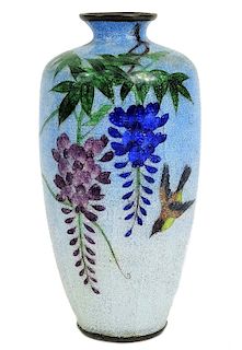 Japanese Enameled Cloisonne Bud Vase