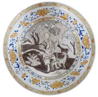 Orientalist Hand Painted Porcelain Figural Dish
