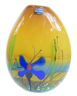 Mihai Topescu Contemporary Romanian Art Glass Vase