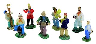 Collection of 8 Bohemian Glass Musical Band Group